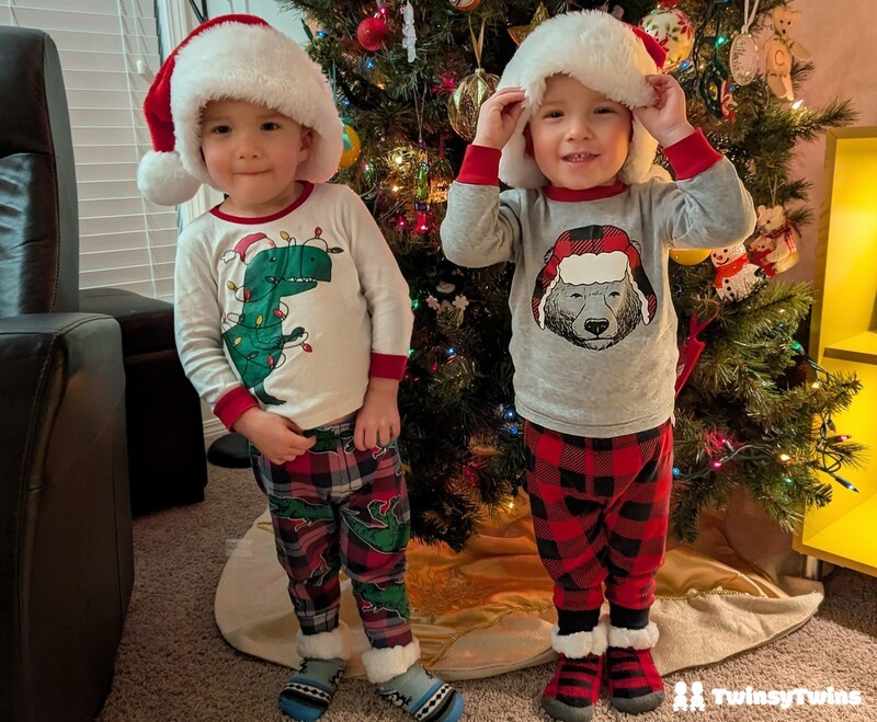 Twas The Day Before Christmas Toddlers Santa Hats Tree Lights Holiday